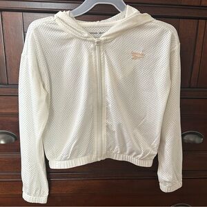 Reebok White girls Mesh jacket Size 6
